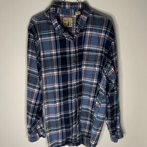 Barbour Men's Navy and White Check Shirt